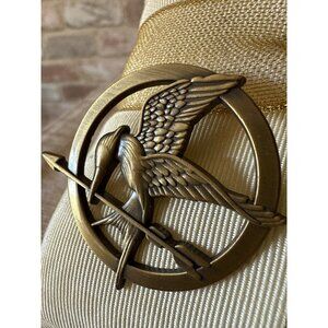 Mockingjay Pin Brooch Hunger Games Inspired Gold Tone Metal Catching Fire
